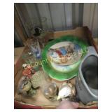 assorted decor Birds platter Bourbon pitcher