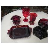 ruby red glassware Fenton ruffle edge