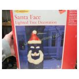 Santa face lighted tree decoration blow mold