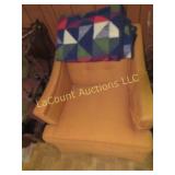 vintage mod orange chair w blanket