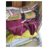 assorted blankets bedding afghan
