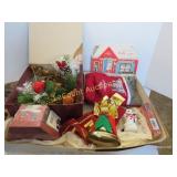 vintage Christmas decor plastic snowman misc