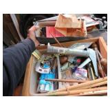 garage items caulk gun plastic tiles misc