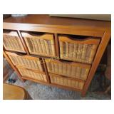 storage cabinet w wicker drawers