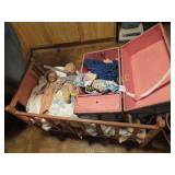 vintage doll crib w antique dolls
