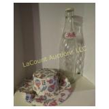 20' glass Pepsi bottle store display & hat