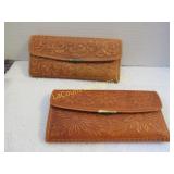 2 leather tooled wallets