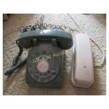 rotary phone push button phone w light on top
