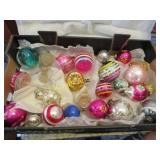 vintage Christmas ornaments indents stripes teapot