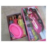 Vintage Barbie Corvette in box & dolls Cher others