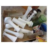 assorted vases  milk glass others