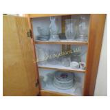 all in cabinet assorted glassware plates vases