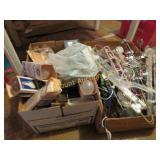 box assorted light bulbs & hangers
