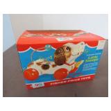 Vintage Fisher Price Little Snoopy pull toy in box