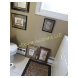 5 jungle framed prints & mirror leopard print edge