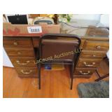 office desk w chair glass top