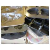 assorted baking pans Santa mold hearts