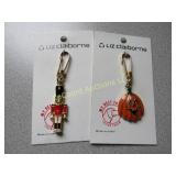 2 Liz Claiborne pumpkin & soldier clip on charms