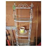 small metal glass shelf stand