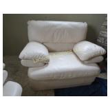 off white leather side occasional chair