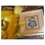 4 framed flower prints plastic summer salad bowl