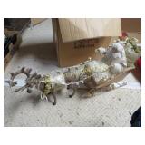 Santa sleigh deer Christmas decoration