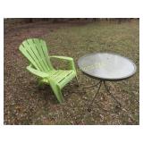 campfire chair glass top table
