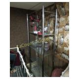 metal & glass shelving unit