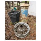 garden decor wheel planter & heater shell