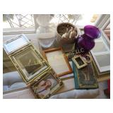 assorted picture frames vases bunny decor