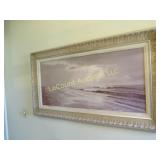 large framed print beach sun through clouds
