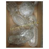 clear glassware relish dish crystal pieces