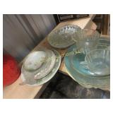 assorted plates strawberry cookie jar platters