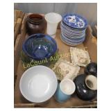 vases blue bowl plates wall plaques
