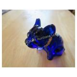 Westmoreland gem eye bulldog glass hand painted