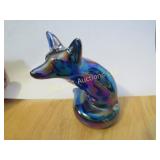 Fenton irridecent carnival fox glass figure
