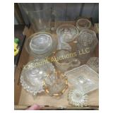 assorted clear glassware covered candy