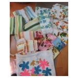 vintage bathroom towels florals stripes