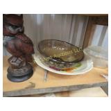 owl decor brown bowl w pattern casserole
