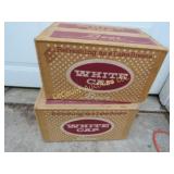 2 vintage White Cap beer case boxes