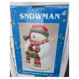 Debbie Mumm Snowman cookie jar hand painted