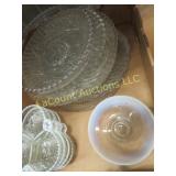 hobnail white opalescent tri dishes platters
