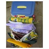 covered tote w assorted fabrics Packers Badgers