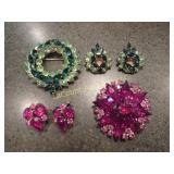 vintage jewelry brooches earrings stones Kramer