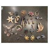 vintage jewelry pins earrings