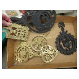 brass & black decorative trivets