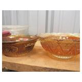 2 vintage carnival glass bowls
