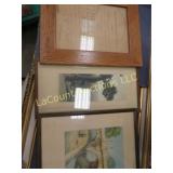 3 vintage framed pieces 1800s document
