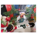 snowman Christmas deocrations skiis