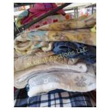 assorted blankets many
